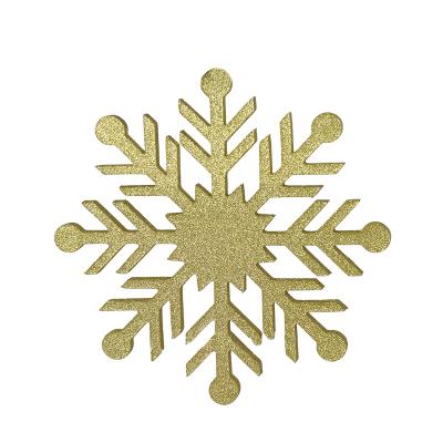 Украшение для больших ёлок снежинка "Снежинка Резная" 40см, парча золото 400207-1