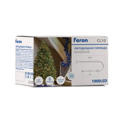 Светодиодная гирлянда Feron CL10 1000LED белый, 20м IP 20 [48180]