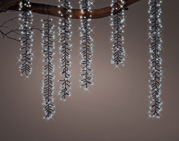 Светодиодная гирлянда "Мерцающий каскад" 2мх6шт, 480LED, 8 режимов, IP-44, цв.холод. белый [493469]