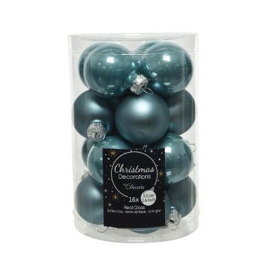 Набор стекл. шаров 3.5 см голубой туман mix, 16 шт [010297]