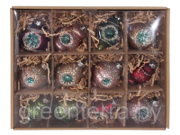 Набор стекл. игрушек Ретро 7см (уп.12 шт) [52007]