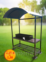 Кованый мангал с крышей "Баннерман"