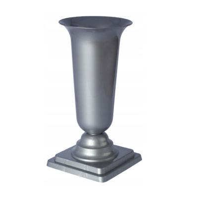 Горшок пластиковый "Вазон Р" для цветов 2л, серебряный 