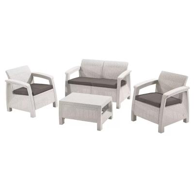 Комплект мебели из искусственного ротанга СORFU SET, белый [223258]