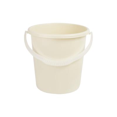 Ведро пластиковое с ручкой 10л, слоновая кость
