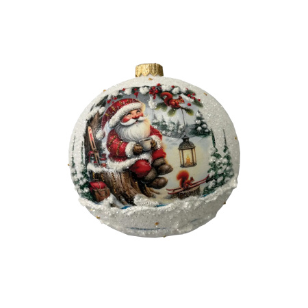 Шар елочный стекл. декупаж 12 см, [DQ5]