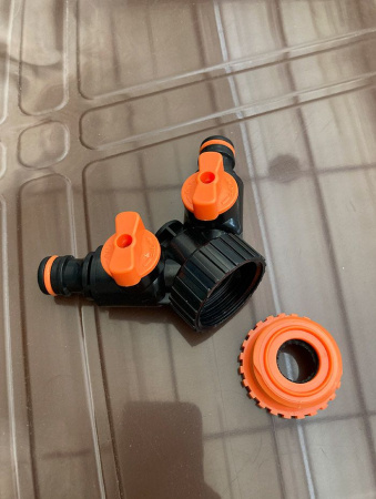 Соединитель с краном — разветвитель на два шланга [ECO-PWB 2222L]