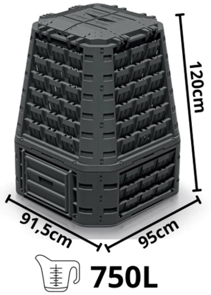 Компостер Evogreen Vario на 750 литров чёрный [IKEL750C-S411]