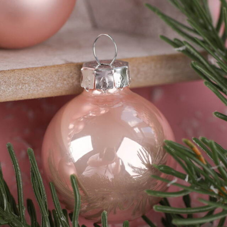 Набор стекл. шаров 3.5 см розовый бутон mix, 16 шт [010341]