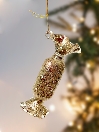 Игрушка елочная стекл. Конфета 9см [52331]