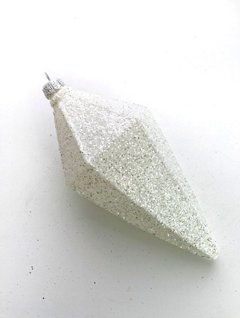 Украшение елочное "Кристалл" белый зеркальный