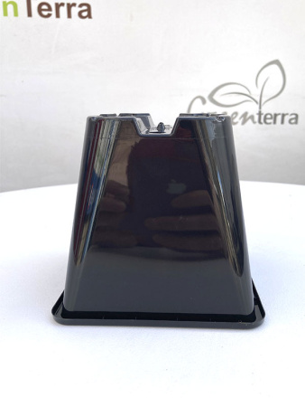 Горшок для рассады квадратный литой 1.5 л, 13*13*13 см, круглое дно