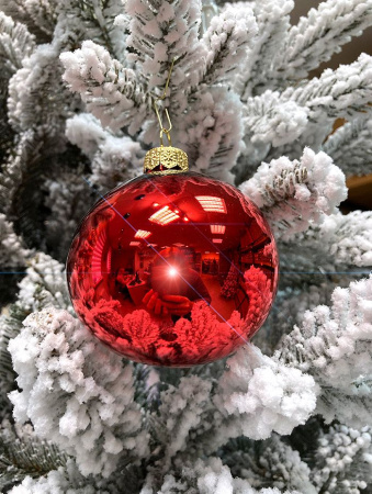 Шар елочный стекл. "Глянцевый" 8 см, [24]