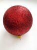 Шары пластиковые, парча красный