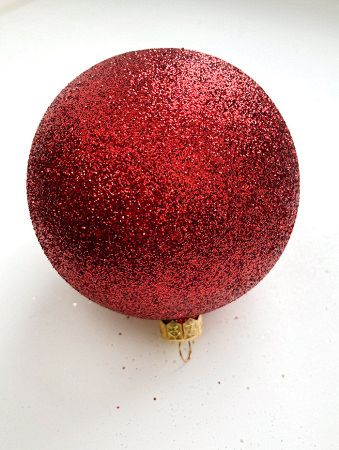 Шары пластиковые, парча красный