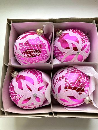 Набор шаров пластик. декор №7 разные цвета, 6см /  8см / 10см Шар пластиковый декорированный