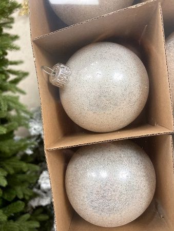 Шар елочный стекл. "Текстурный" 8 см, [114s]