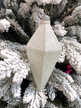 Украшение елочное "Кристалл" белый зеркальный