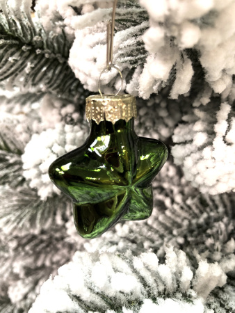 Набор стекл. елочных игрушек "Green Irish" 4-5 см, 12 шт