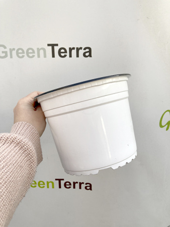 Горшок круглый формованный 3л, ø 19см, высота 14.5см, белый