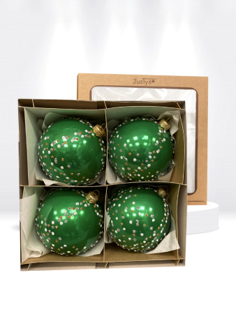 Набор шаров пластик. декор №8 разные цвета, 6см / 8см / 10см Шар пластиковый декорированный