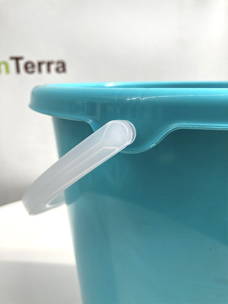 Ведро пластиковое с ручкой 10л, сине-бирюзовое