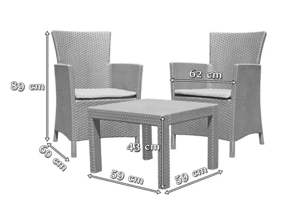 Комплект мебели из искусственного ротанга Rosario balcony set, графит [216777]