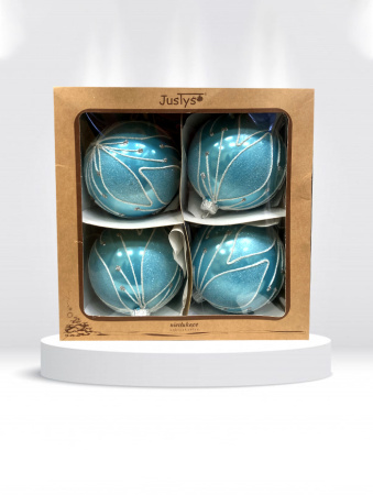 Набор шаров пластик. декор №5 разные цвета, 6см / 8см / 10см Шар пластиковый декорированный