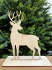 Олень большой деревянный на подставке