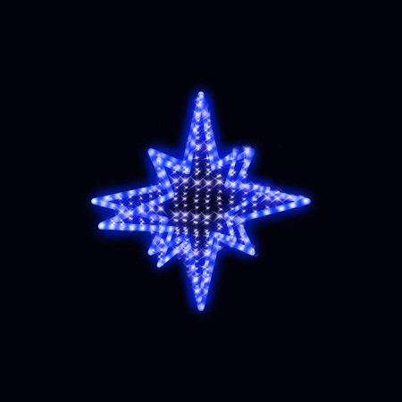 Верхушка-звезда из дюралайта, 60х60см, постоянное свечение с нитью