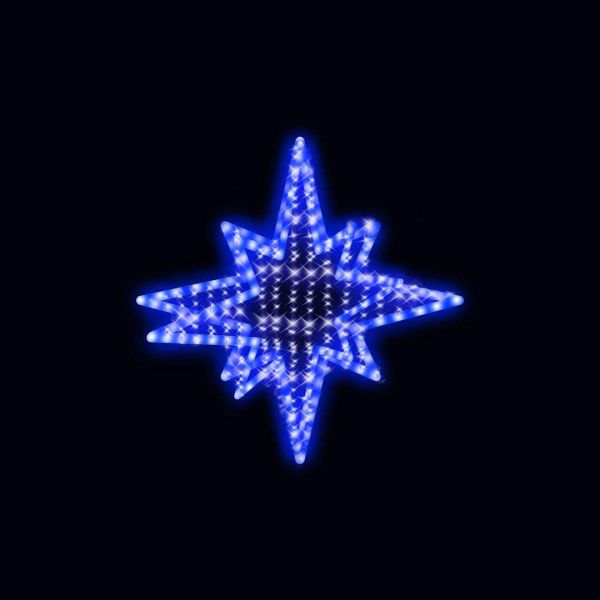 Верхушка-звезда из дюралайта, 60х60см, постоянное свечение с нитью