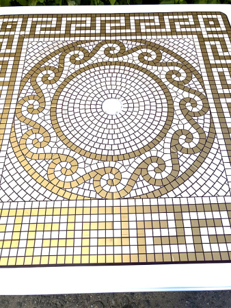 Пластиковый квадратный стол с деколем «Греческии? орнамент» [40-000]