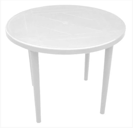 Стол пластиковый круглый, белый [130-0022]