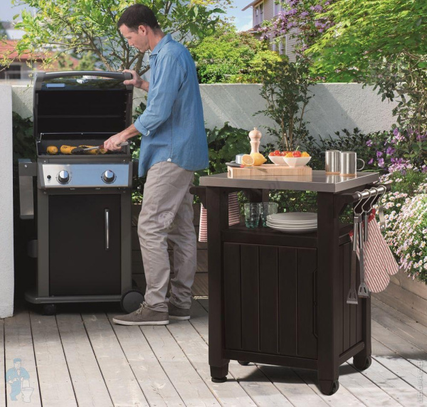 Стол для гриля "Unity 93L", коричневый [230410]