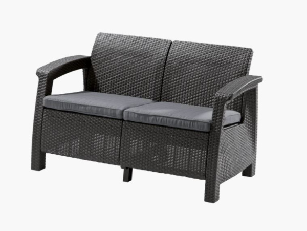 Комплект мебели из искусственного ротанга Keter Corfu Set, графит [223204]