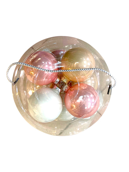 Набор шаров елочных стекл. Жемчужная Нежность 8см, 16шт [140792]