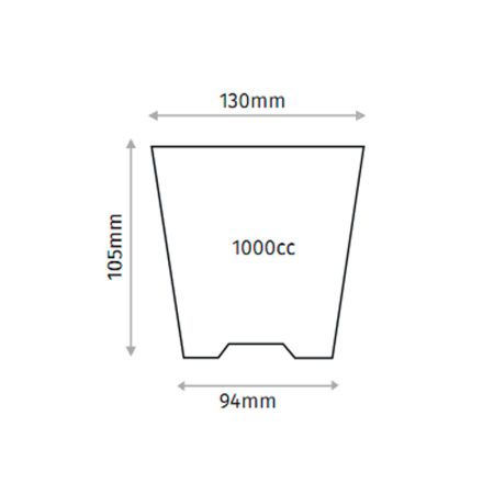 Горшок для рассады круглый формованный 1л, ø 13см, высота 10.5см.