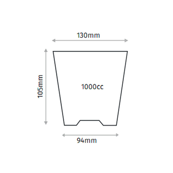 Горшок для рассады круглый формованный 1л, ø 13см, высота 10.5см.