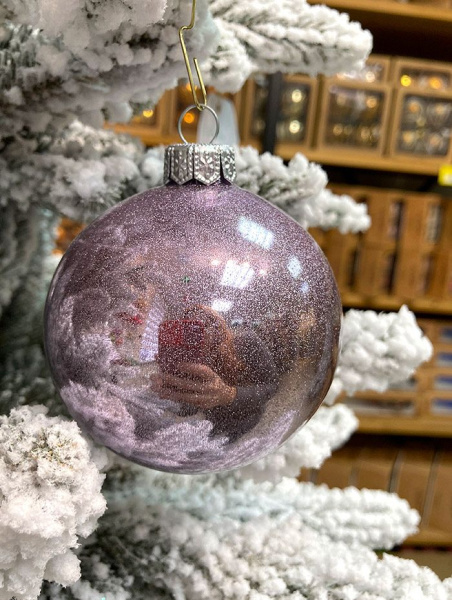 Шар елочный стекл. 8 см, [G-199s]