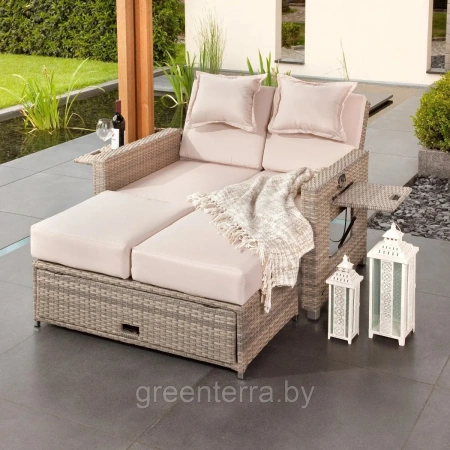 Диван-кровать уличный трансформер 3 В 1 "BAHIA", капучино [429106]