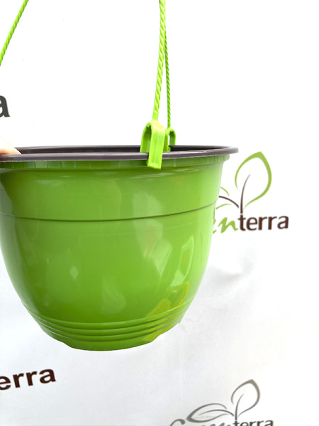 Кашпо подвесное формованное, салатовое 3.5л