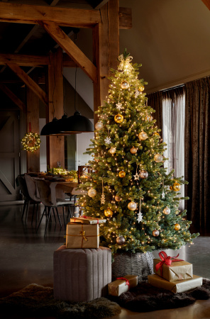 Гирлянда на елку 240см Лучи Росы, 16 нитей, 832 теплых белых микро LED с мерцанием [496145]