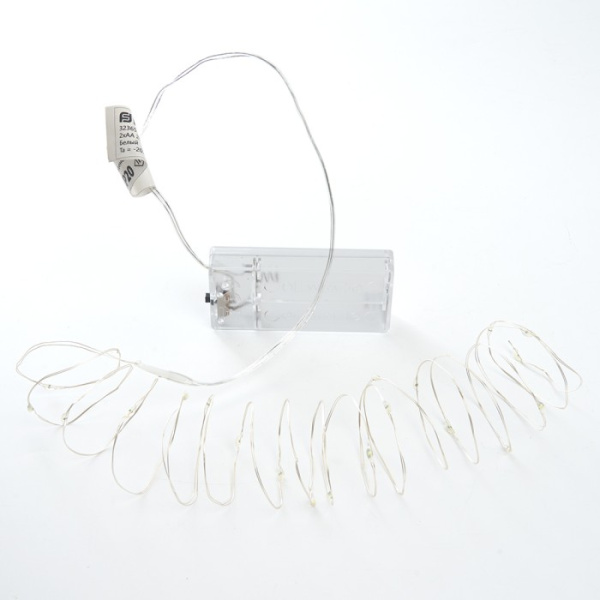 Светодиодная гирлянда Роса Feron CL570 20LED белый, 2м IP20, от батареек [32365]