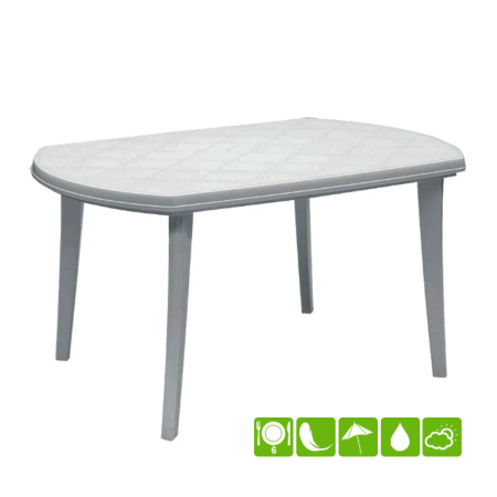 Пластиковый овальный стол Elise Jardin, серый [227580]