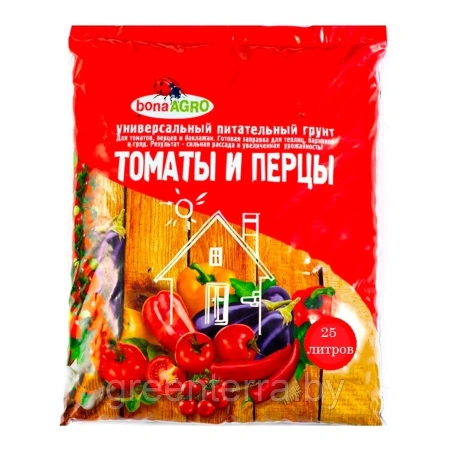 Грунт bonaAGRO для томатов, баклажанов и перцев 25 л
