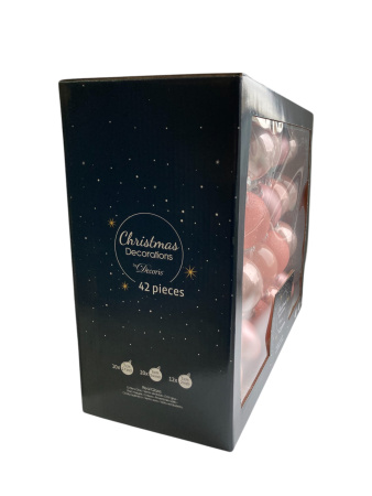 Набор шаров елочных стекл. Color Symphony: Розовый бутон,  5-7см, 42шт [9149255]