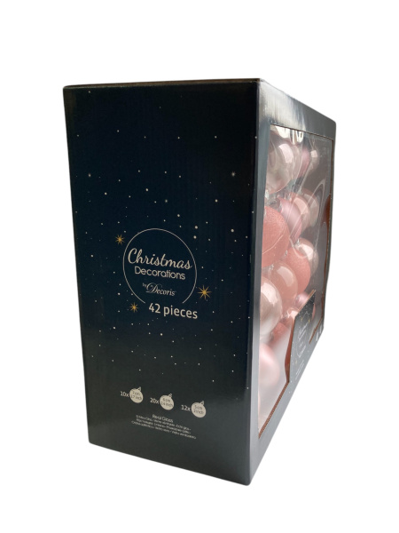 Набор шаров елочных стекл. Color Symphony: Розовый бутон,  5-7см, 42шт [9149255]