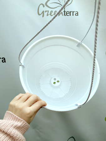 Кашпо подвесное, белое, ø 27см, высота 19см, объём 7л. (Петуния)