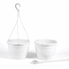 Кашпо подвесное с дренажной вставкой, белое, ø 27см, высота 20.4см, объём 7л. [IK-7]