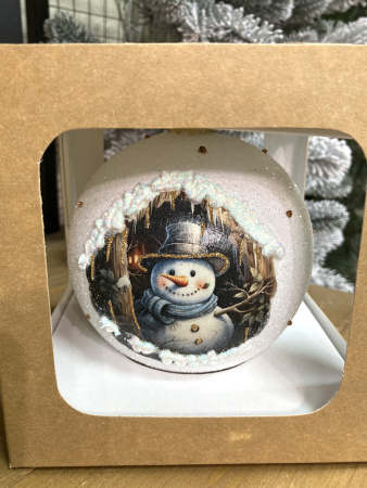 Шар елочный стекл. декупаж 12 см, [DQ1]